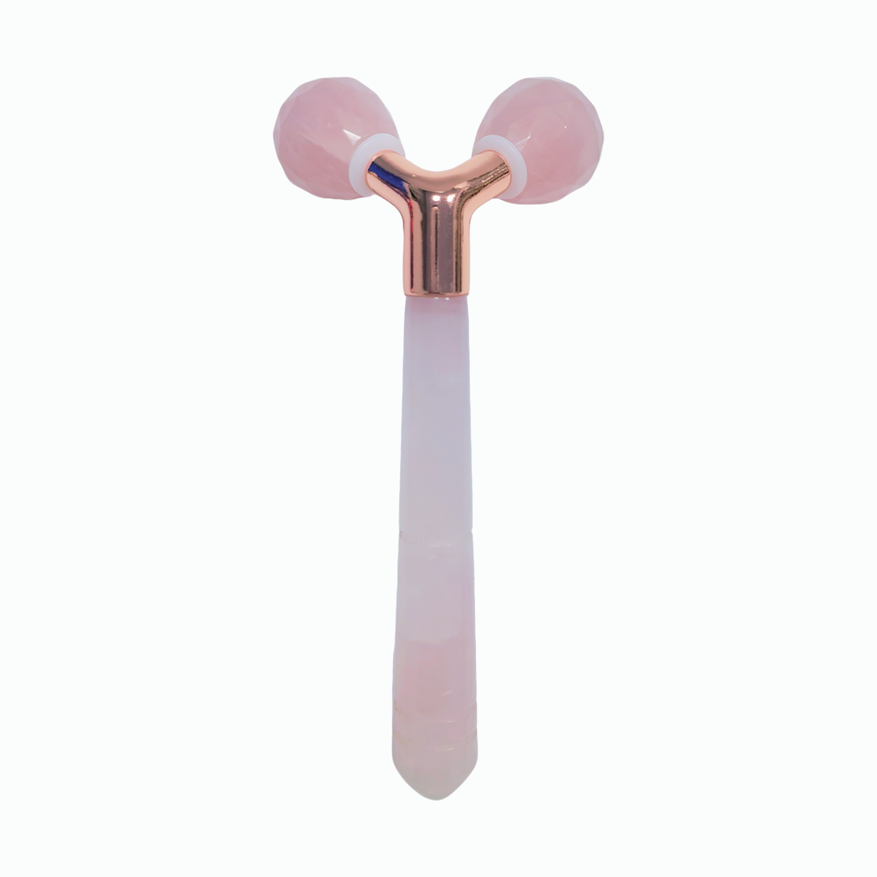 China Factory Custom Made Face Sculpting Slimming 3D Y Shape Rose Quartz Facial Roller Natural Crystal Anti-Aging Face Lifting Massager