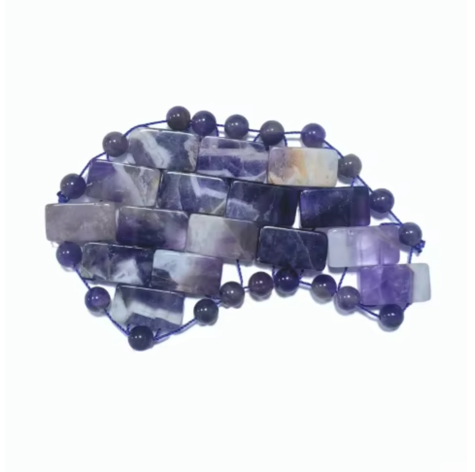 Small Size Wholesale Hand-woven Hand-knitted Natural Amethyst Eye Mask Cold Massage Stone for Eye Relaxation