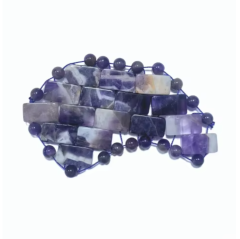 Small Size Wholesale Hand-woven Hand-knitted Natural Amethyst Eye Mask Cold Massage Stone for Eye Relaxation