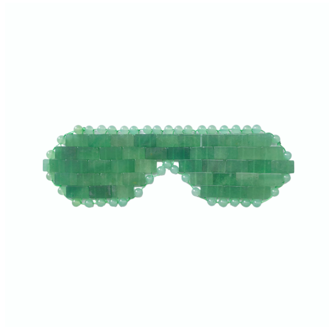 OEM Beauty Promotional Present Handmade Cooling Eye Cover Wholesale Mini Aventurine Jade Crystal Eye Mask to Reduce Eye Swelling