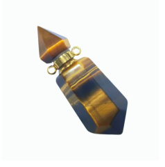 China Manufacturer Wholesale Source Factory Wearable oder removal deodorizer Fashionable Natural Tiger Eye Perfume Vial Pendant Gemstone Essential Oil Bottle
