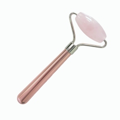 single head zinc alloy handle OEM Custom Logo Wrinkle Reducing face lifting face up massage tools Jade Rose Quartz Roller