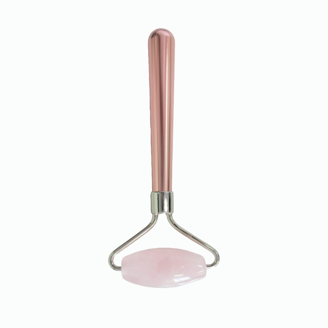 single head zinc alloy handle OEM Custom Logo Wrinkle Reducing face lifting face up massage tools Jade Rose Quartz Roller