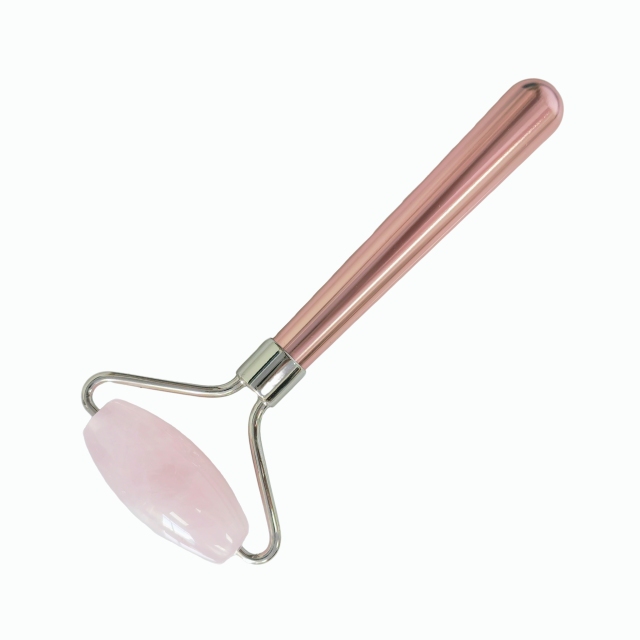 single head zinc alloy handle OEM Custom Logo Wrinkle Reducing face lifting face up massage tools Jade Rose Quartz Roller
