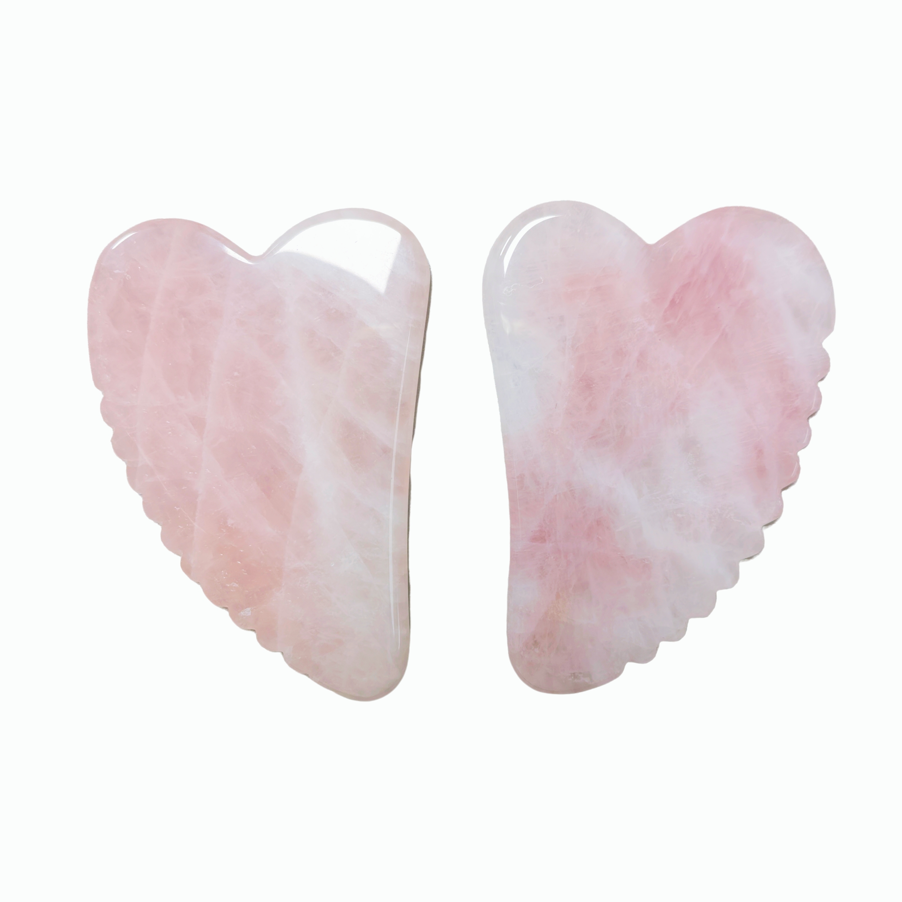 Skin Rejuvenation Beauty Tools V Shaped Big Size Rose Quartz Gua Sha Tool Facial Massager Anti-Puffiness Skin Care Scraper with Teeth for Face Neck Body