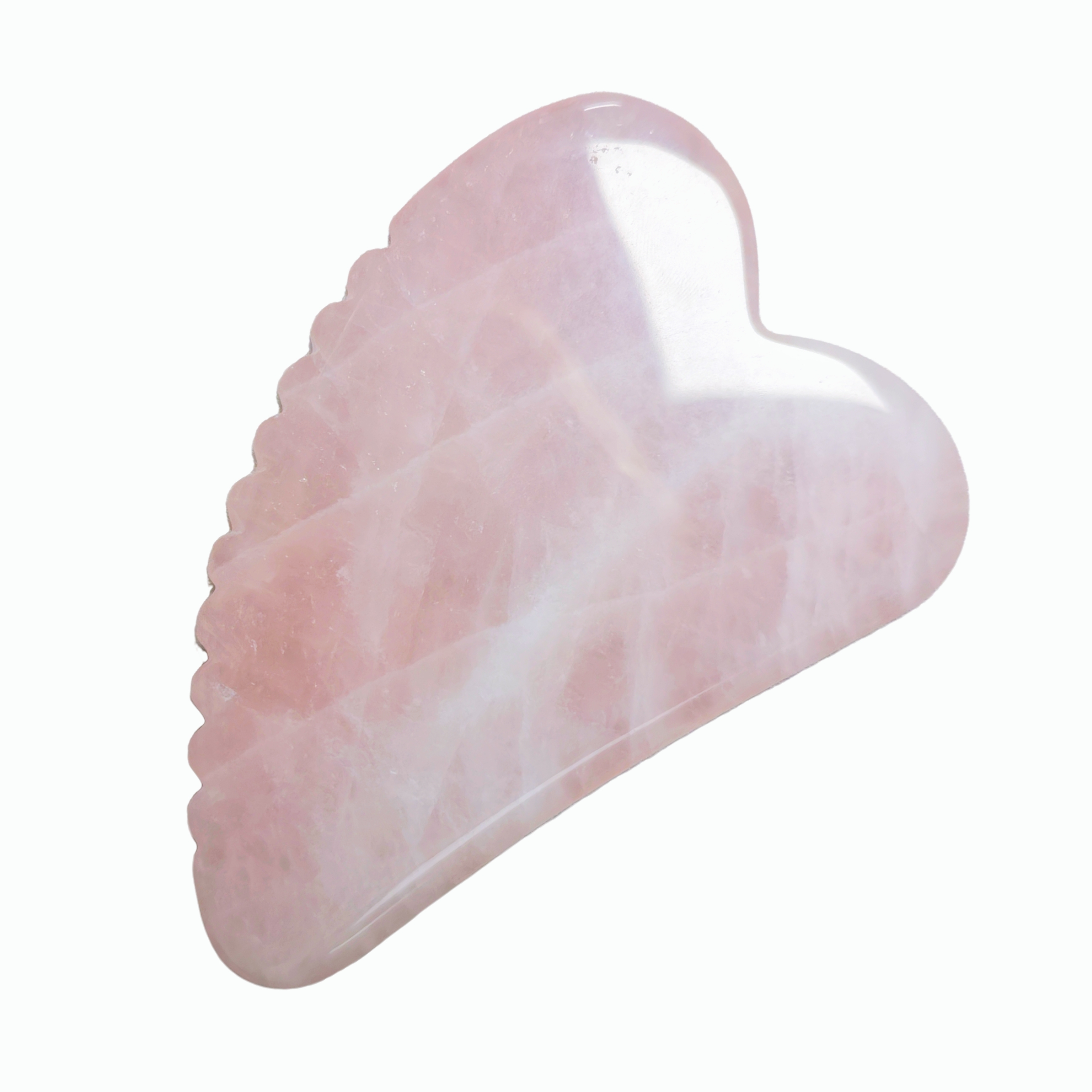 Skin Rejuvenation Beauty Tools V Shaped Big Size Rose Quartz Gua Sha Tool Facial Massager Anti-Puffiness Skin Care Scraper with Teeth for Face Neck Body