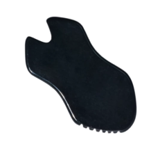 China Factory Best Wholesale Price Natural Black Bian stone Gua Sha Scraper U-Notch Design Facial Lymphatic Drainage Massager
