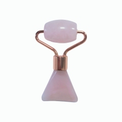 Chinese Factory Mini Size Skin Care Face Lifting Beauty Tools Fish Tail Shaped Rose Quart Jade Roller and Gua Sha