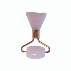 Chinese Factory Mini Size Skin Care Face Lifting Beauty Tools Fish Tail Shaped Rose Quart Jade Roller and Gua Sha