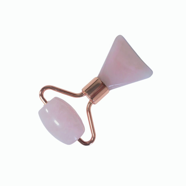 Chinese Factory Mini Size Skin Care Face Lifting Beauty Tools Fish Tail Shaped Rose Quart Jade Roller and Gua Sha