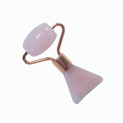 Chinese Factory Mini Size Skin Care Face Lifting Beauty Tools Fish Tail Shaped Rose Quart Jade Roller and Gua Sha