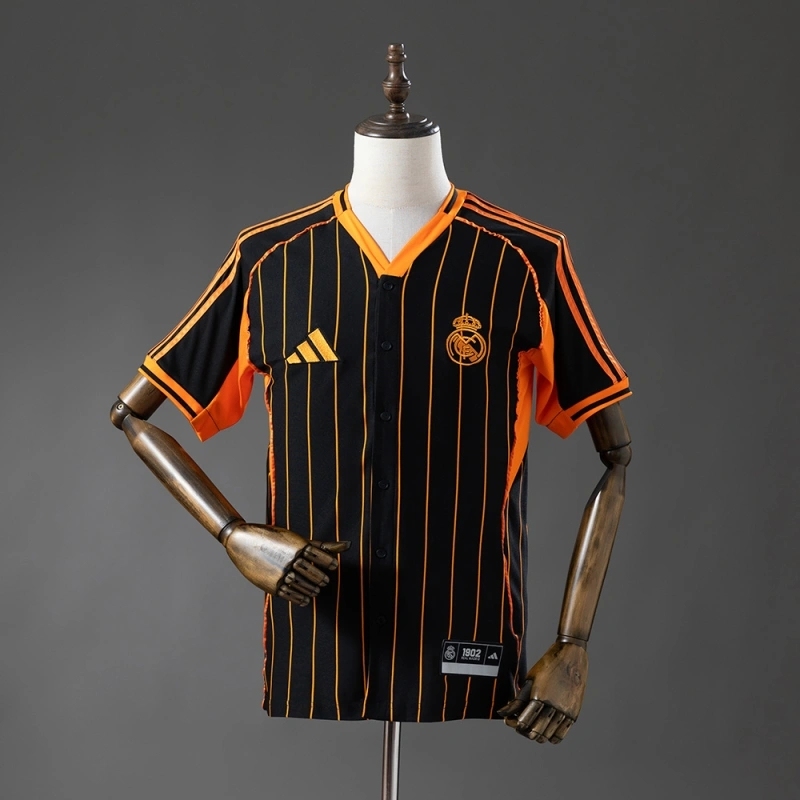 2025-26 REAL MADRID BLACK AND ORANGE US PACK FAN VERSION