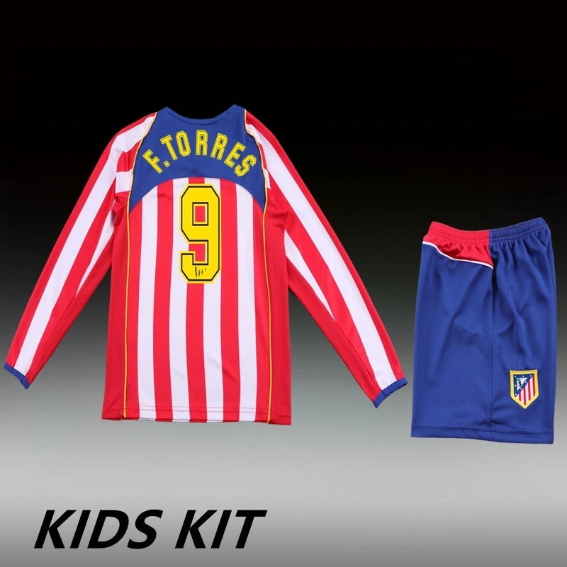 2004-05 ATLETICO MADRID HOME LONG SLEEVES KIDS KIT