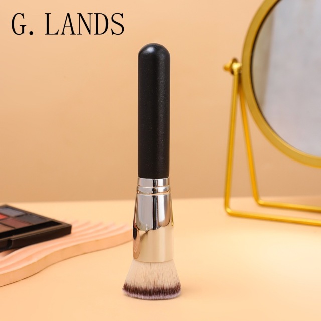Single makeup brush, loose powder, contouring powder, foundation, eyeshadow, eyebrow comb, highlighter, setting powder, multi-functional, nylon bristles, portable.
