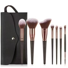 Foreign trade 7-piece, 10-piece, and 15-piece makeup brush sets, eyeshadow brushes, beauty tools, long handles, wooden handles, rose gold, portable.