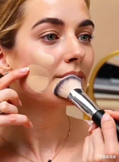 Single makeup brush, usable for loose powder, contouring, foundation, eyeshadow, eyebrow combing, highlighting, and setting makeup. Multi-functional nylon bristles, portable design.