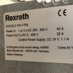 Rexroth DKC02.3-100-7-FW DKCXX.3-100-7 Servo Drive Amplifier