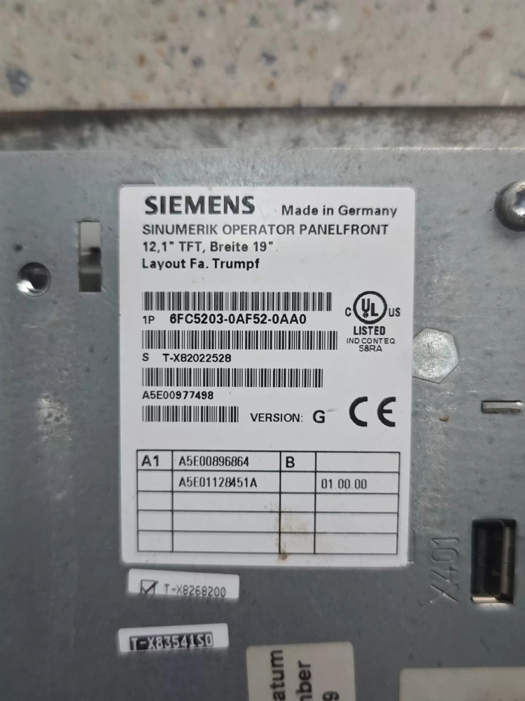 Siemens 6FC5203-0AF52-0AA0 Operator Panel