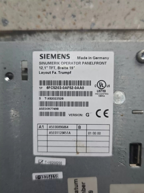 Siemens 6FC5203-0AF52-0AA0 Operator Panel