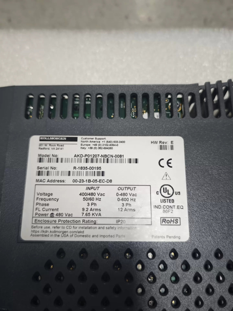 Kollmorgen AKD-P01207-NBCN-0081 AC Servo Drive
