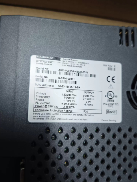 Kollmorgen AKD-PD0606-NBEC-0051 AC Servo Drive