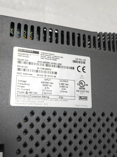 Kollmorgen AKD-M00307-M1EC-I000 AC Servo Drive