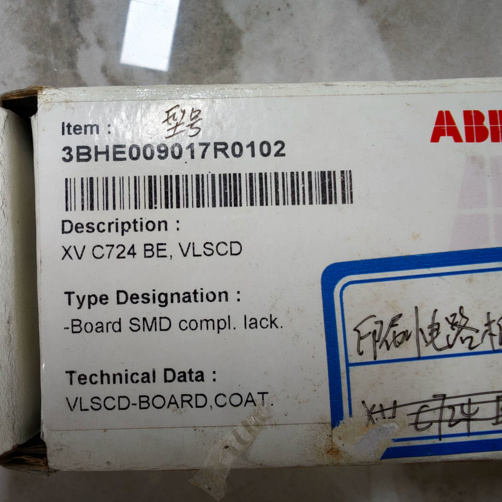 ABB 3BHE009017R0102 XV C724 BE VLSCD Control Board