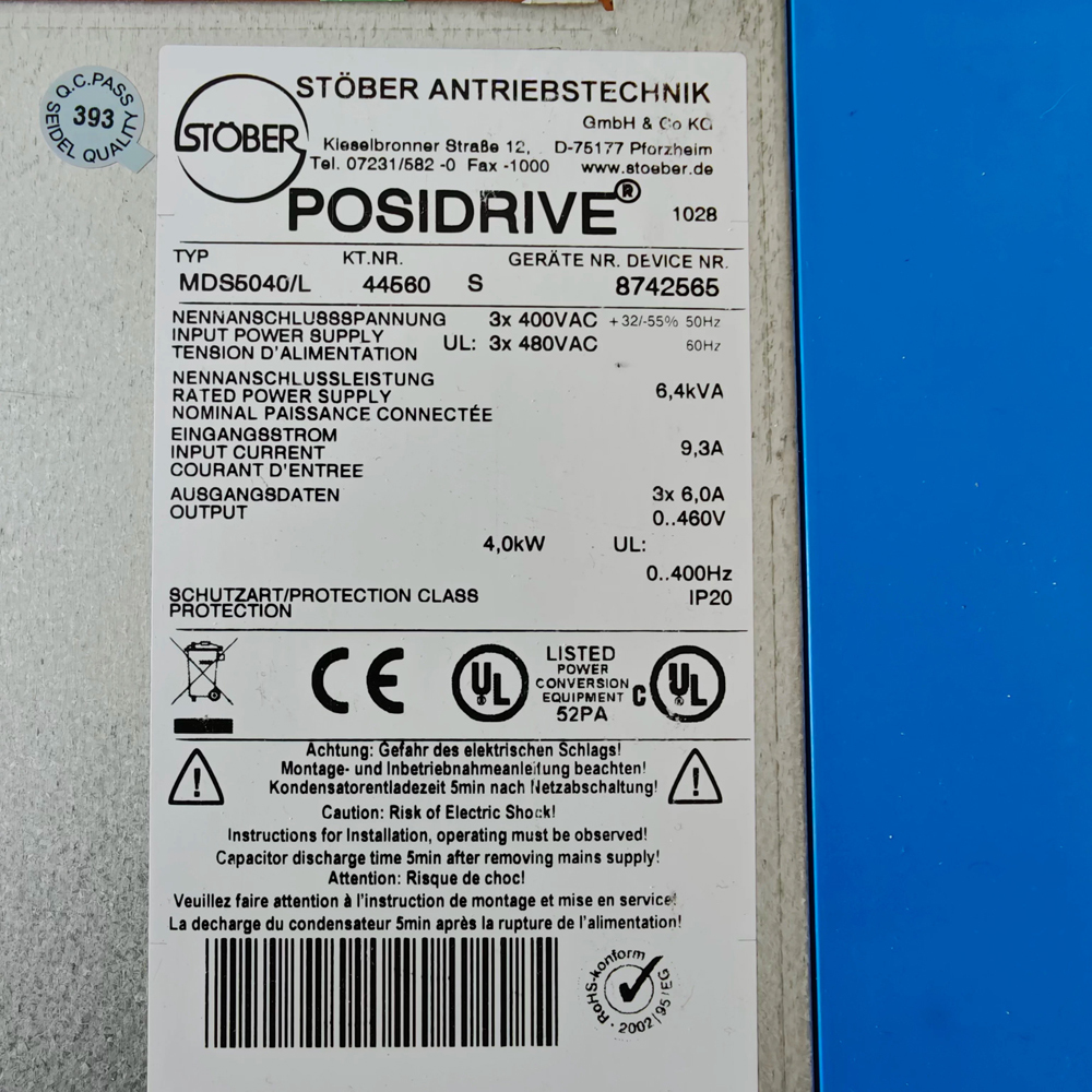 STOBER MDS5040/L Servo Motor