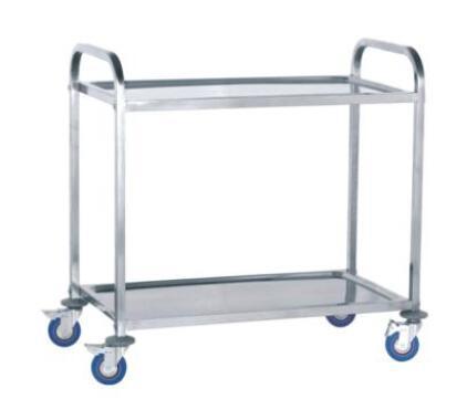 0451   Dismounting Square Tube Stainless Steel Two-Layers Dining Cart (Stainless Steel/Stainless Iron)