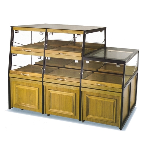 ZDE Double side open two layers bread showcase