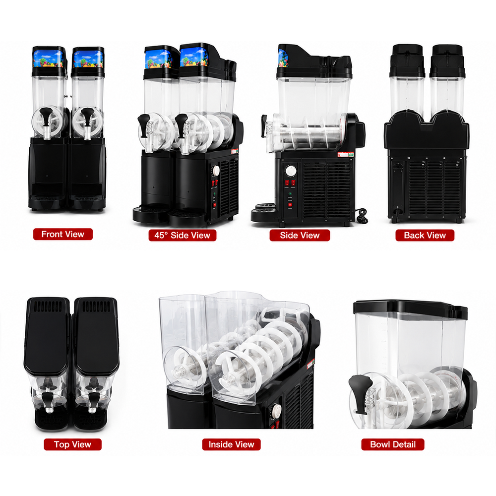 Commercial Slush Machine | 15L Frozen Drink Dispenser 2-3 Tank