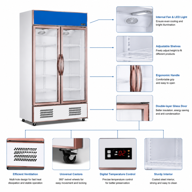 Luxury Straight Cold – Glass Door Beverage Display Cooler Series
