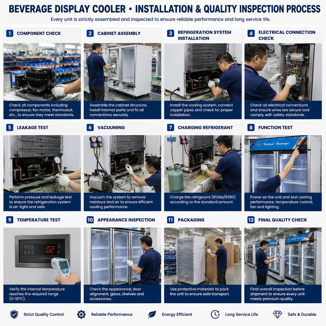Luxury Air-Cooled Beverage Display Cooler for Commercial Refrigeration