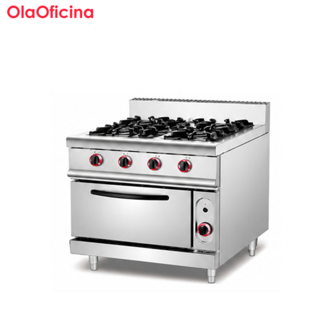 Commercial Gas Range With 4/6 Burners & Gas Oven for Kitchens