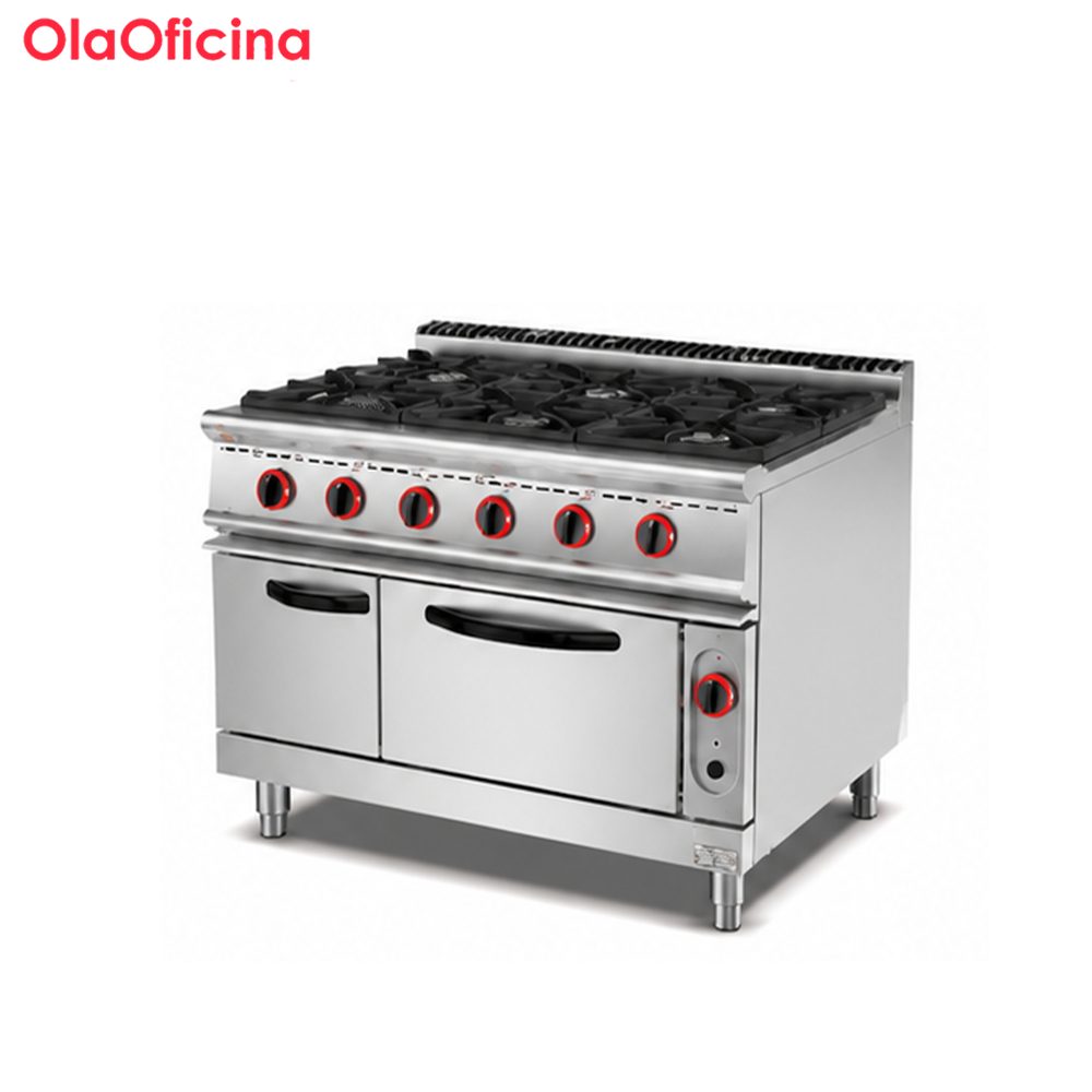 Commercial Gas Range With 4/6 Burners & Gas Oven for Kitchens