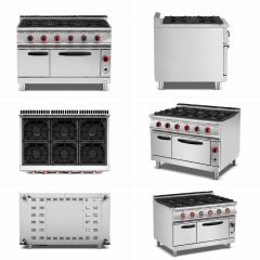 Commercial Gas Range With 4/6 Burners & Gas Oven for Kitchens