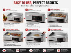 Commercial Electric Flat Griddle HC-818B 1.5KW 220V