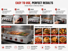 Commercial Flat Gas Griddle GH-48 with LPG/NG Heating System