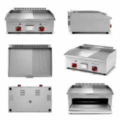 Commercial LPG Gas Griddle with 2/3 Flat & 1/3 Grooved Plate (GH-722)