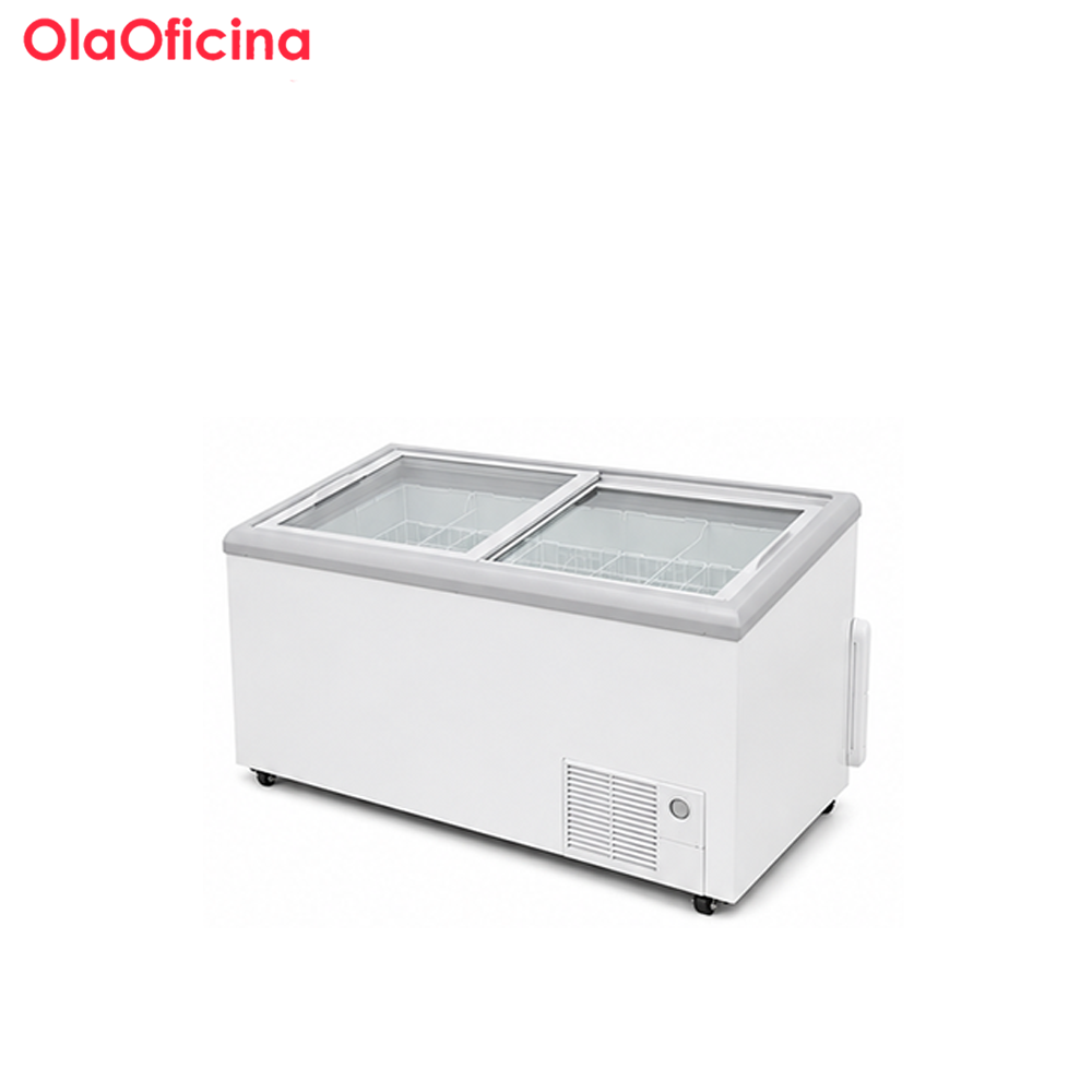 Commercial Flat Glass Door Chest Freezer Series | Direct Cooling Display Freezer (220L–650L)