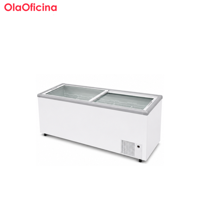 Commercial Flat Glass Door Chest Freezer Series | Direct Cooling Display Freezer (220L–650L)
