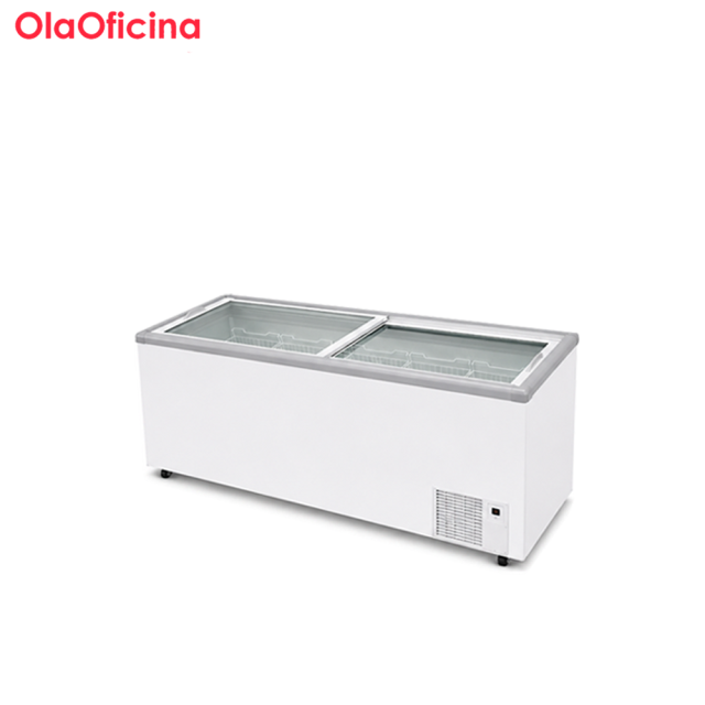 Commercial Flat Glass Door Chest Freezer Series | Direct Cooling Display Freezer (220L–650L)