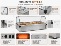 4P-B Single Layer Bain Marie Display Warmer | Commercial Buffet