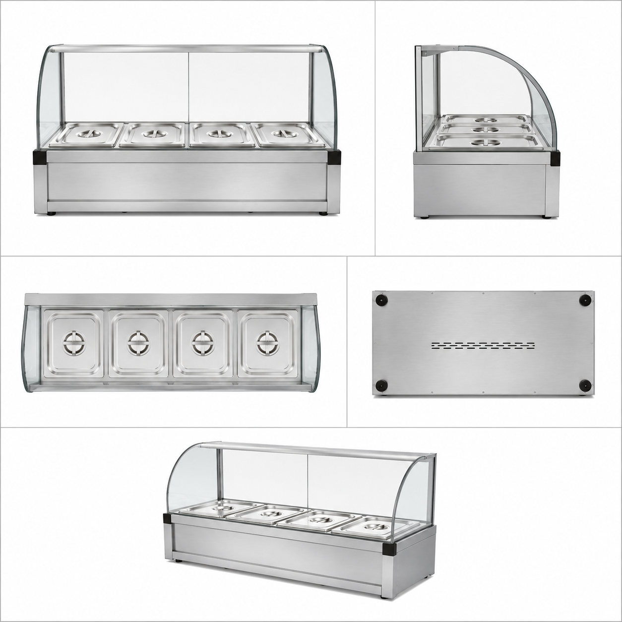 4P-B Single Layer Bain Marie Display Warmer | Commercial Buffet