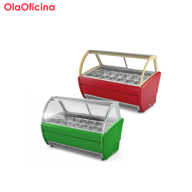 Commercial Gelato Display Freezer | 12 Pan Ice Cream Display Cabinet