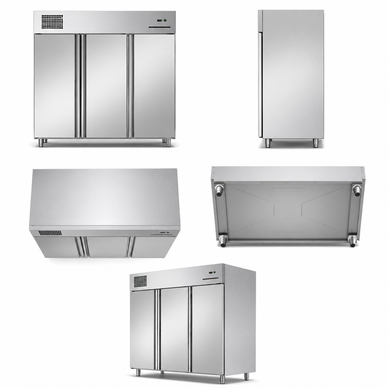 Commercial Direct Cooling Kitchen Cabinet Refrigerator | Upright Stainless Steel Series