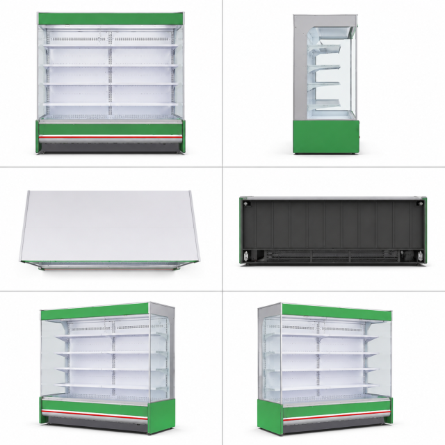 Commercial Open Air Multideck Display Refrigerator Series | Fresh Produce Air Curtain Merchandiser