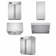 Commercial Direct Cooling Kitchen Cabinet Refrigerator | Upright Stainless Steel Series