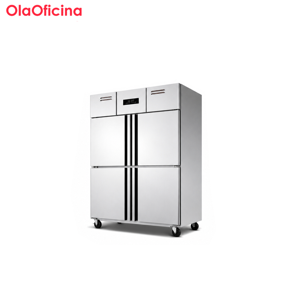 Commercial Four Door Air Cooling Kitchen Refrigerator | Stainless Steel Upright Cabinet