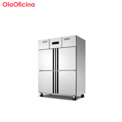 Commercial Four Door Air Cooling Kitchen Refrigerator | Stainless Steel Upright Cabinet